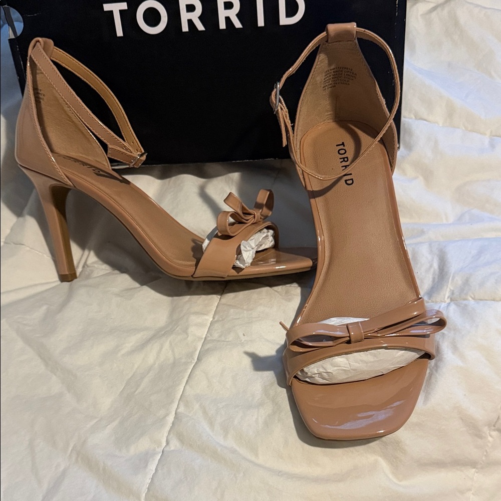 Torrid Nude Heels with Bow Accent